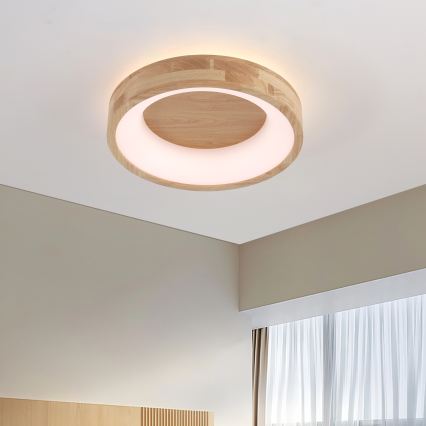 Brilagi - LED-laelamp FALCON WOOD LED/30W/230V 3000/4000/6000K, läbimõõt 45 cm, puit