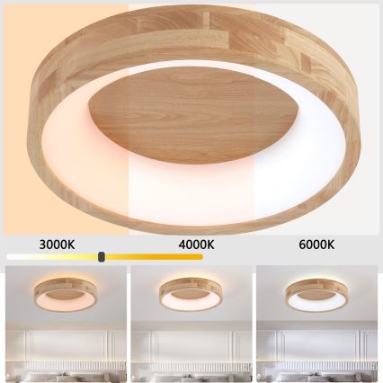 Brilagi - LED-laelamp FALCON WOOD LED/30W/230V 3000/4000/6000K, läbimõõt 45 cm, puit