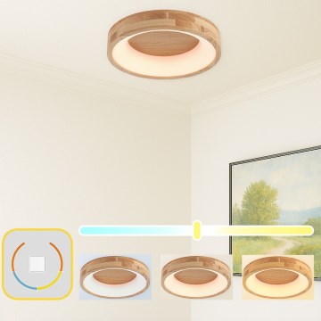 Brilagi - LED-laelamp FALCON WOOD LED/30W/230V 3000/4000/6000K, läbimõõt 45 cm, puit