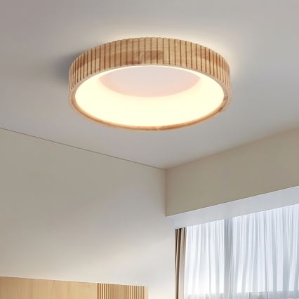 Brilagi - LED laelamp FALCON WOOD MODERN LED/30W/230V 3000/4000/6000K, läbimõõt 45 cm, puidust
