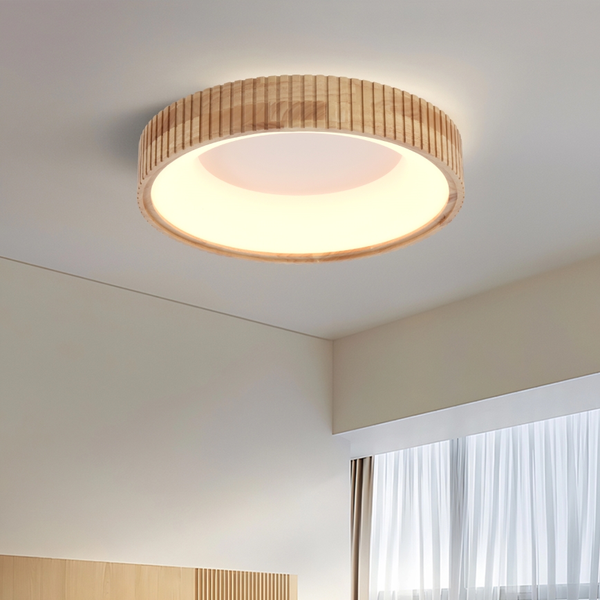 Brilagi - LED laelamp FALCON WOOD MODERN LED/30W/230V 3000/4000/6000K, läbimõõt 45 cm, puidust
