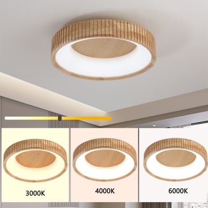 Brilagi - LED laelamp FALCON WOOD MODERN LED/30W/230V 3000/4000/6000K läbimõõt 45 cm puit