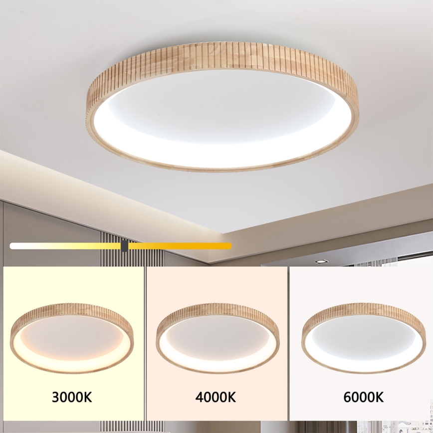 Brilagi - LED laelamp FALCON WOOD MODERN LED/60W/230V 3000/4000/6000K läbimõõt 80 cm puit