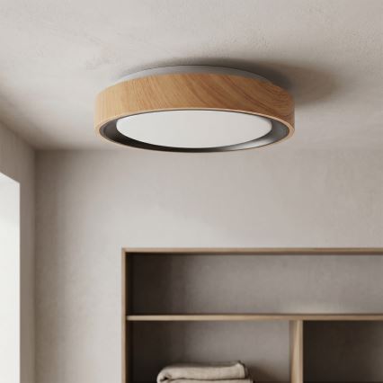 Brilagi - LED-laelamp FLOCO LED/24W/230V Ø 30 cm puiduefekt/must