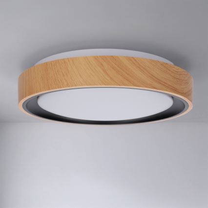 Brilagi - LED-laelamp FLOCO LED/24W/230V Ø 30 cm puiduefekt/must
