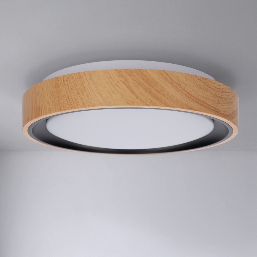 Brilagi - LED-laelamp FLOCO LED/24W/230V Ø 30 cm puiduefekt/must