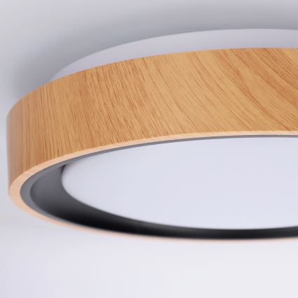Brilagi - LED-laelamp FLOCO LED/24W/230V Ø 30 cm puiduefekt/must
