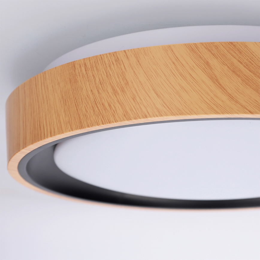 Brilagi - LED-laelamp FLOCO LED/24W/230V Ø 30 cm puiduefekt/must