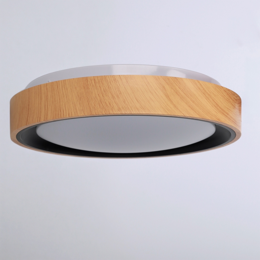Brilagi - LED-laelamp FLOCO LED/24W/230V Ø 30 cm puiduefekt/must