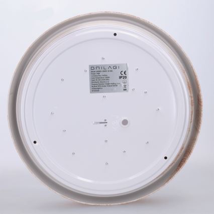 Brilagi - LED-laelamp FLOCO LED/24W/230V Ø 30 cm puiduefekt/must