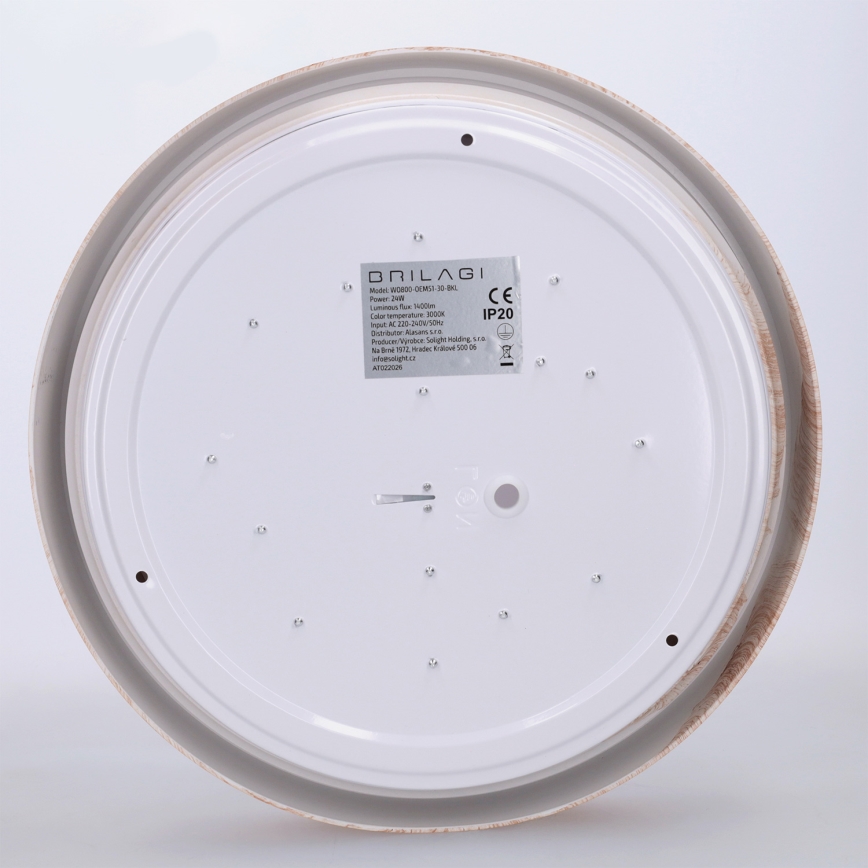 Brilagi - LED-laelamp FLOCO LED/24W/230V Ø 30 cm puiduefekt/must