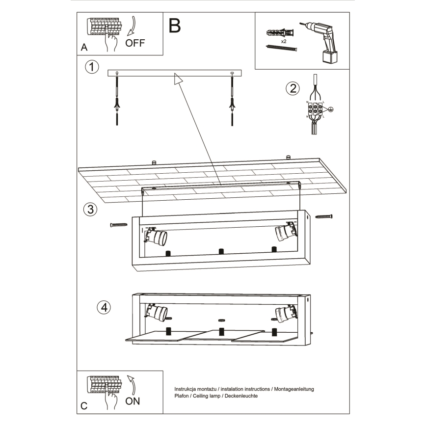 Brilagi -  LED laevalgusti HERA 2xE27/7,5W/230V 43x43 cm valge