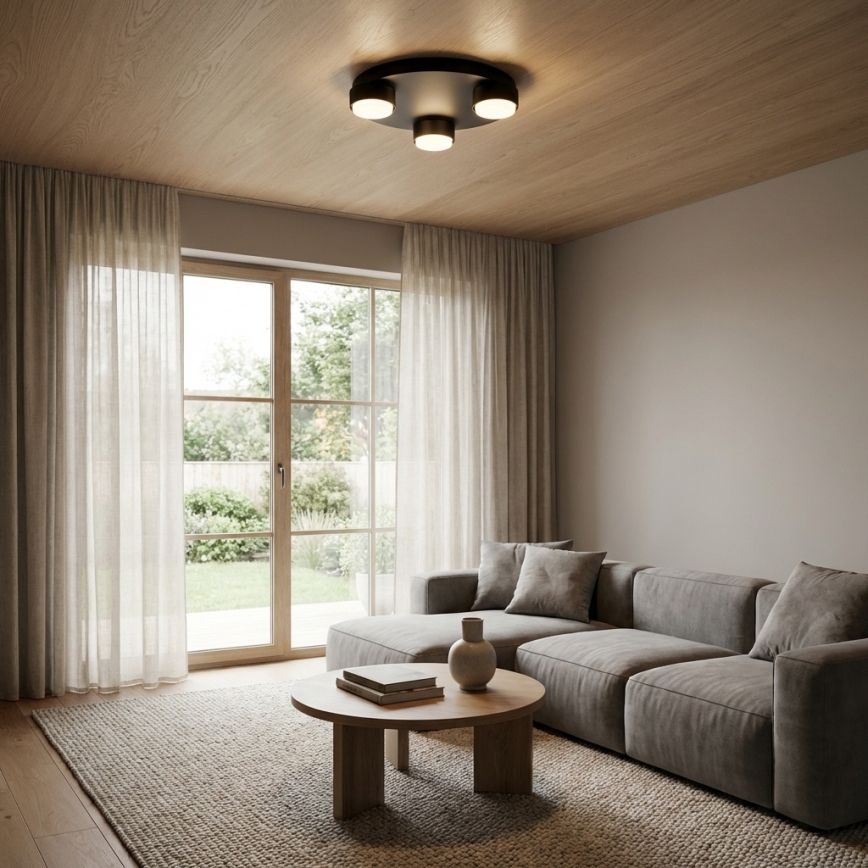 Brilagi - LED laelamp MONO 3xGX53/12W/230V, läbimõõt 30 cm, must