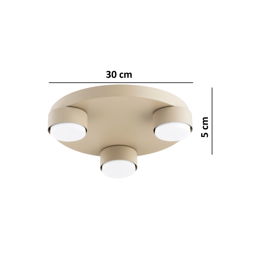 Brilagi - LED laelamp MONO 3xGX53/12W/230V Ø 30 cm beež