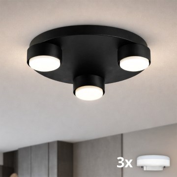 Brilagi - LED laelamp MONO 3xGX53/13W/230V läbimõõt 30 cm must
