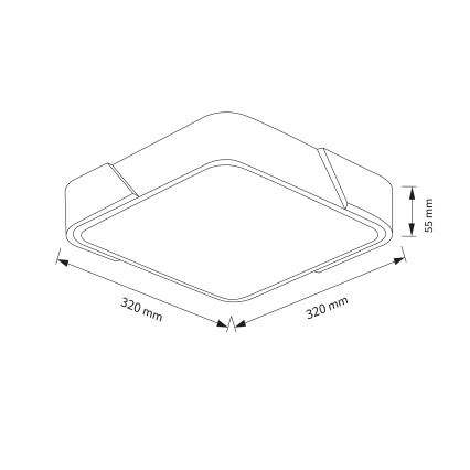 Brilagi - LED-laelamp PILANA LED/24W/230V tamm/must 32x32 cm
