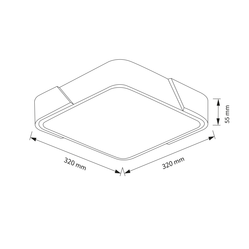 Brilagi - LED-laelamp PILANA LED/24W/230V tamm/must 32x32 cm
