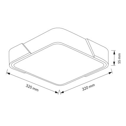 Brilagi - LED-laelamp PILANA LED/24W/230V tamm/must 32x32 cm