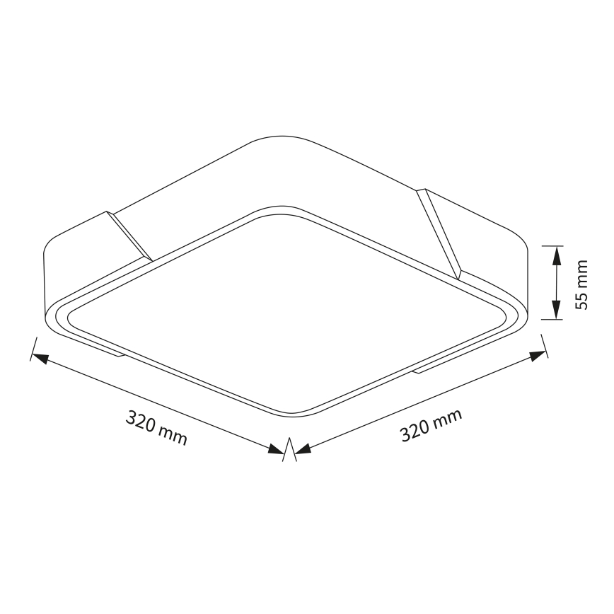 Brilagi - LED laelamp PILANA LED/24W/230V tamm/valge 32x32 cm