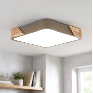 BRILAGI - LED laelamp PILANA SQUARE LED/24W/230V tamm/beež 32x32 cm