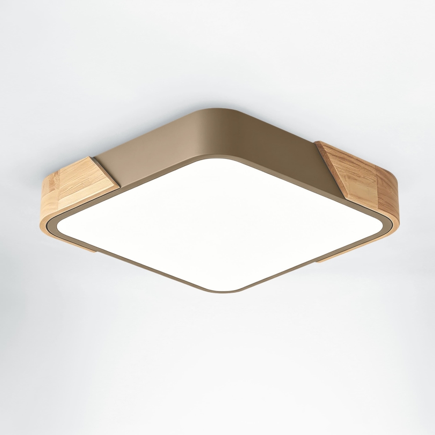 BRILAGI - LED laelamp PILANA SQUARE LED/24W/230V tamm/beež 32x32 cm