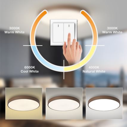 Brilagi - LED laelamp POOL LED/100W/230V 3000/4000/6000K läbimõõt 80 cm pruun
