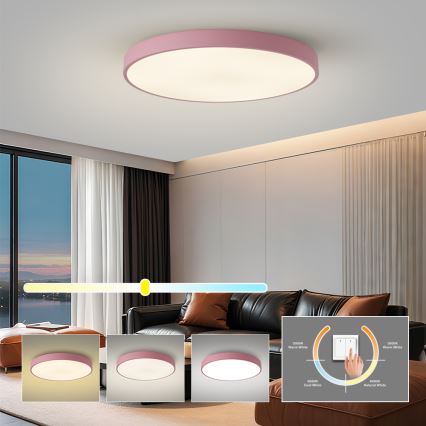 Brilagi - LED laevalgusti POOL LED/100W/230V 3000/4000/6000K, läbimõõt 80 cm, roosa