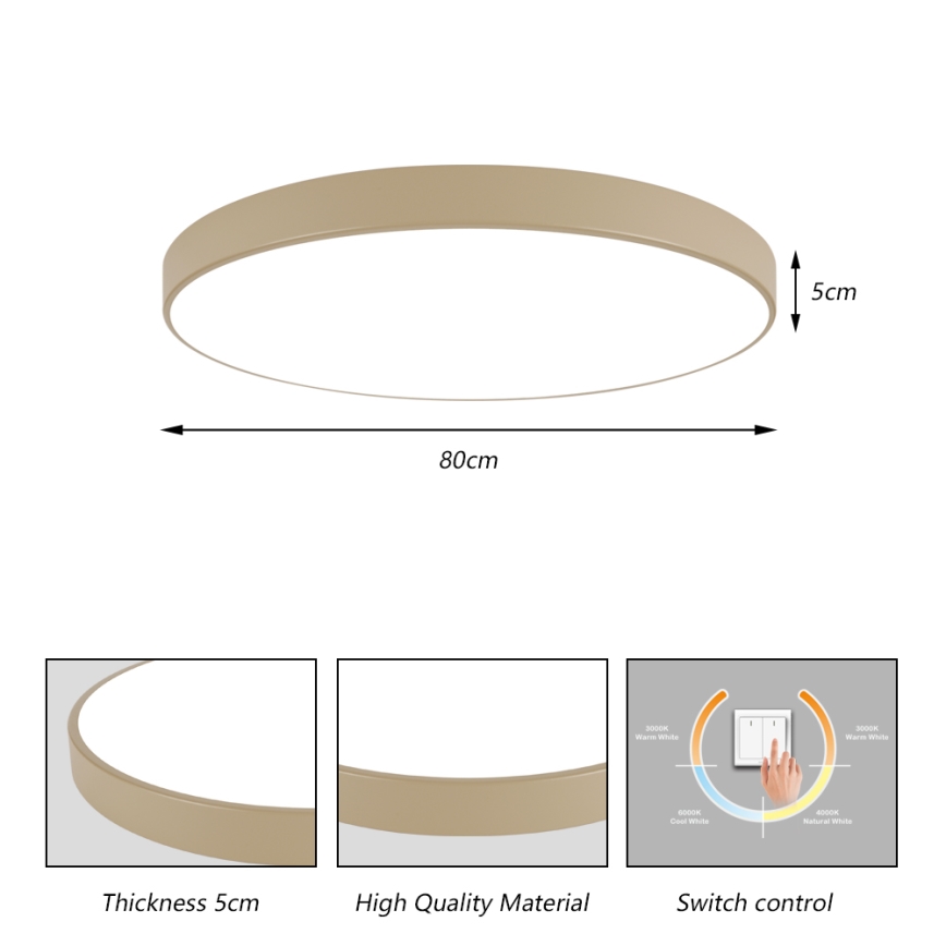 Brilagi - LED laelamp POOL LED / 100 W / 230 V, 3000/4500/6000 K, Ø 80 cm, beež