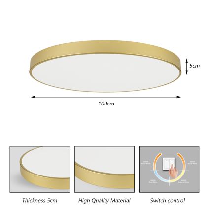 Brilagi - LED laevalgusti POOL LED/128W/230V 3000/4000/6000K läbimõõt 100 cm kuldne