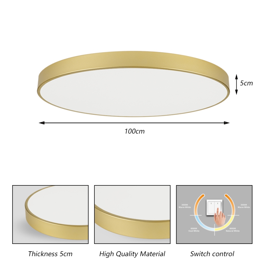 Brilagi - LED laevalgusti POOL LED/128W/230V 3000/4000/6000K läbimõõt 100 cm kuldne