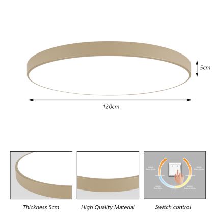 Brilagi - LED laelamp POOL LED/180W/230V 3000/4000/6000K läbimõõt 120 cm beež