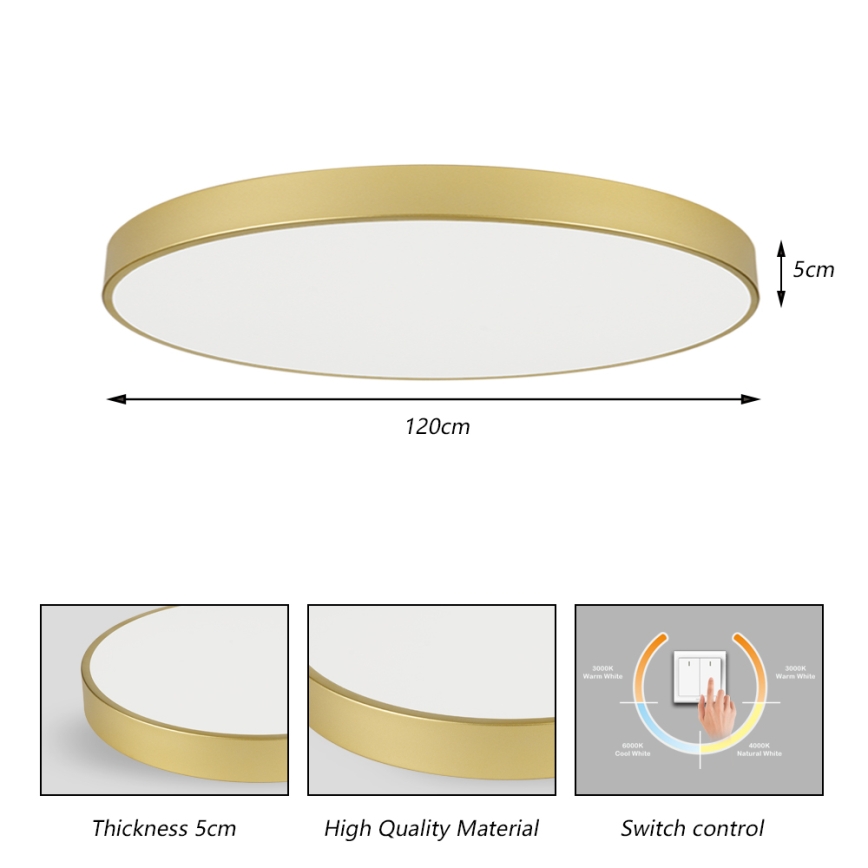 Brilagi - LED laelamp POOL LED/180 W/230 V 3000/4000/6000K Ø 120 cm kuldne