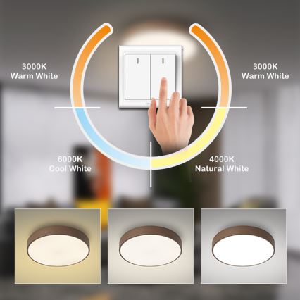 Brilagi - LED laelamp POOL LED/36W/230V 3000/4000/6000K läbimõõt 30 cm pruun