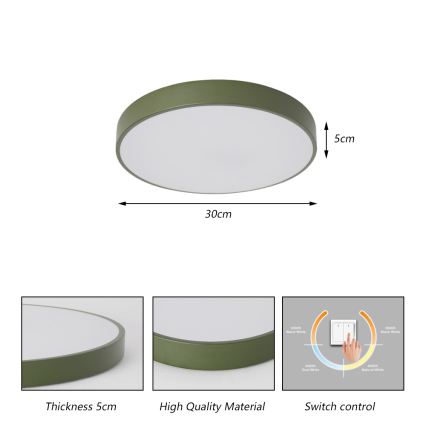 Brilagi - LED laelamp POOL LED/36W/230V 3000/4000/6000K läbimõõt 30 cm roheline