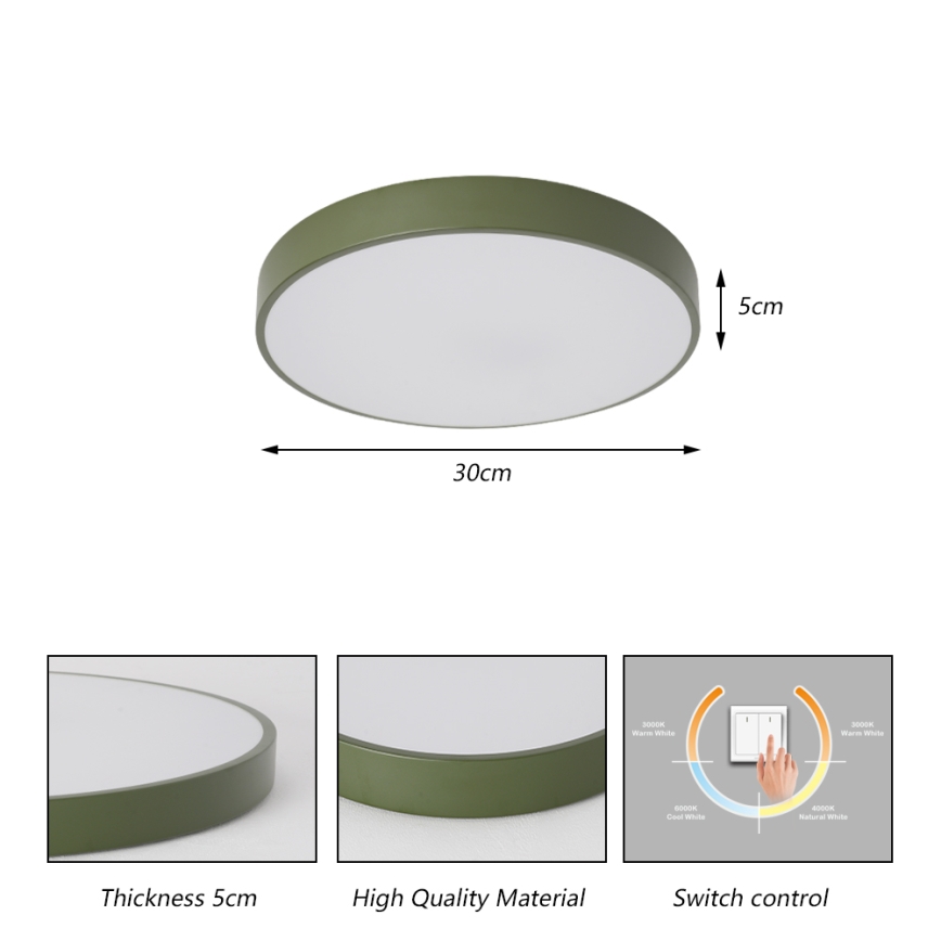 Brilagi - LED laelamp POOL LED/36W/230V 3000/4000/6000K läbimõõt 30 cm roheline