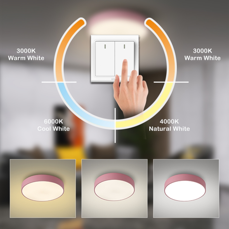 Brilagi - LED laelamp POOL LED/36W/230V 3000/4000/6000K Ø 30 cm roosa