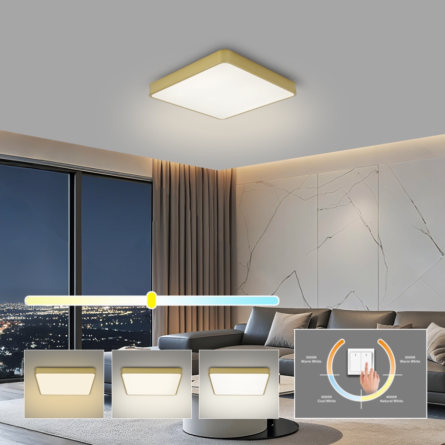 Brilagi - LED laelamp POOL LED/36W/230V 3000/4000/6000K 40x40 cm kuldne