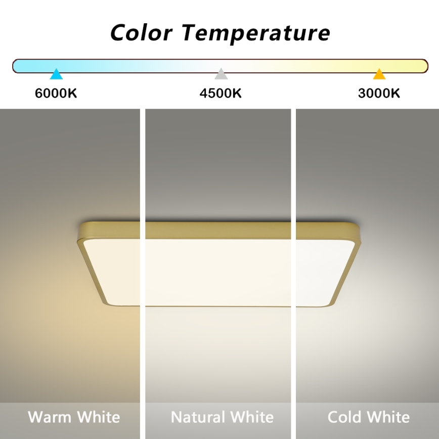 Brilagi - LED laelamp POOL LED/36W/230V 3000/4000/6000K 40x40 cm kuldne