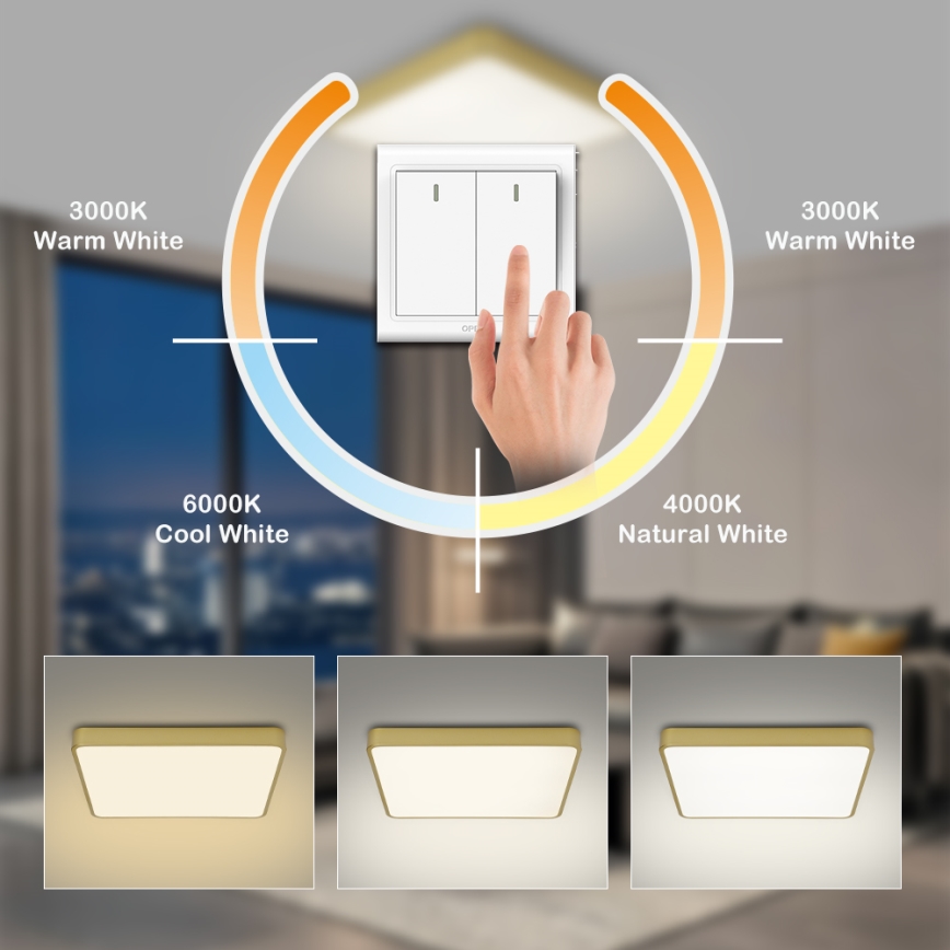 Brilagi - LED laelamp POOL LED/36W/230V 3000/4500/6000K 40x40 cm kuldne