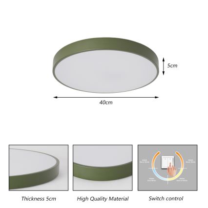 Brilagi - LED laelamp POOL LED/48W/230V 3000/4000/6000K läbimõõt 40 cm roheline