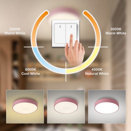 Brilagi - POOL LED laelamp 48W/230V 3000/4000/6000K läbimõõt 40 cm roosa