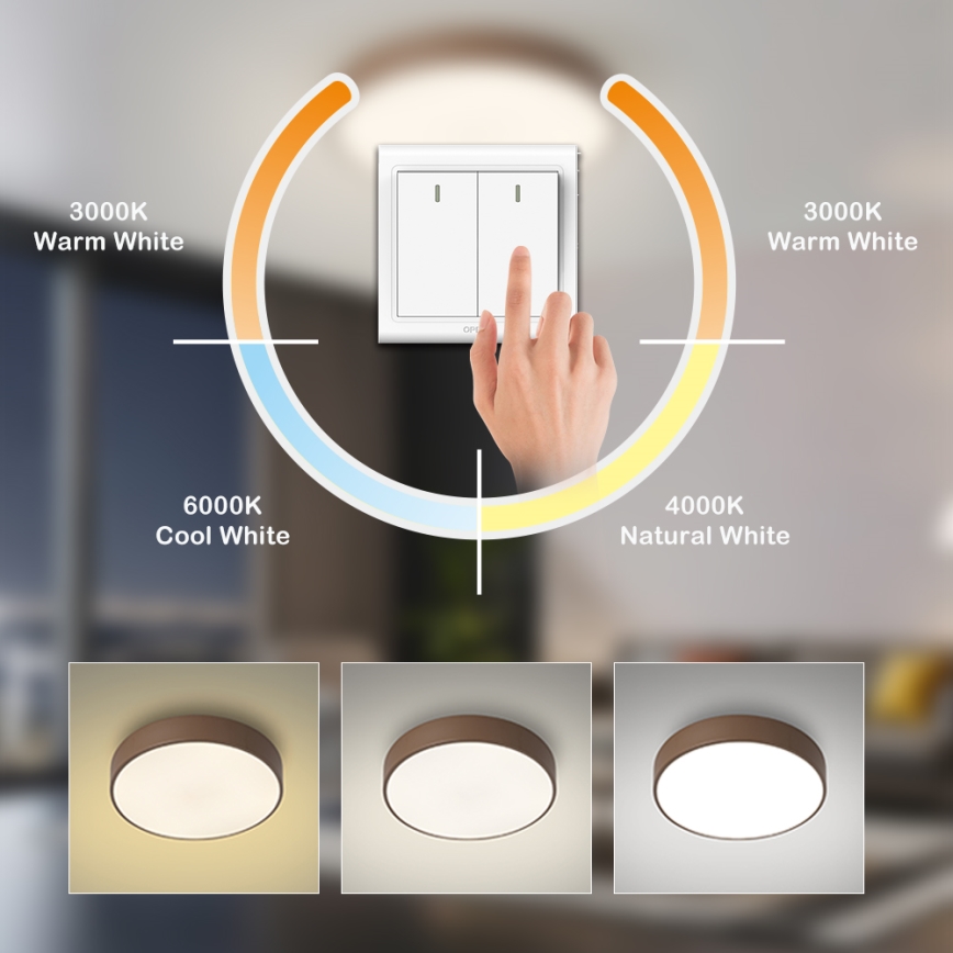 Brilagi - LED laelamp POOL LED/60W/230V 3000/4000/6000K, läbimõõt 50 cm, pruun
