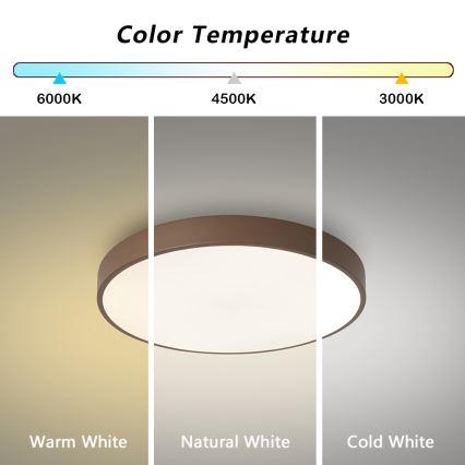 Brilagi - LED laelamp POOL LED/60W/230V 3000/4000/6000K, läbimõõt 50 cm, pruun