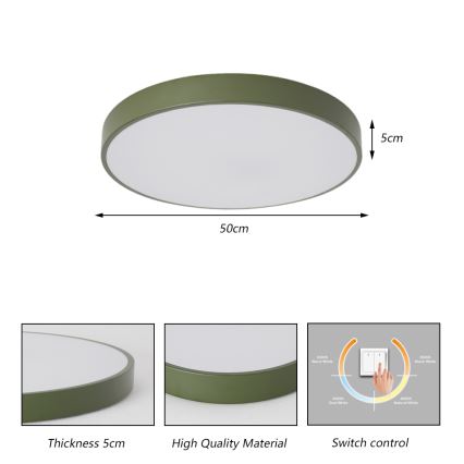 Brilagi - LED laevalgusti POOL LED/60W/230V 3000/4000/6000K, läbimõõt 50 cm, roheline