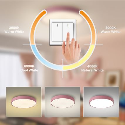 Brilagi - LED laevalgusti POOL LED/60W/230V 3000/4000/6000K läbimõõt 60 cm roosa