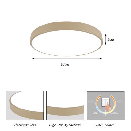 Brilagi - LED laevalgusti POOL LED/60W/230V 3000/4000/6000K läbimõõt 60 cm beež