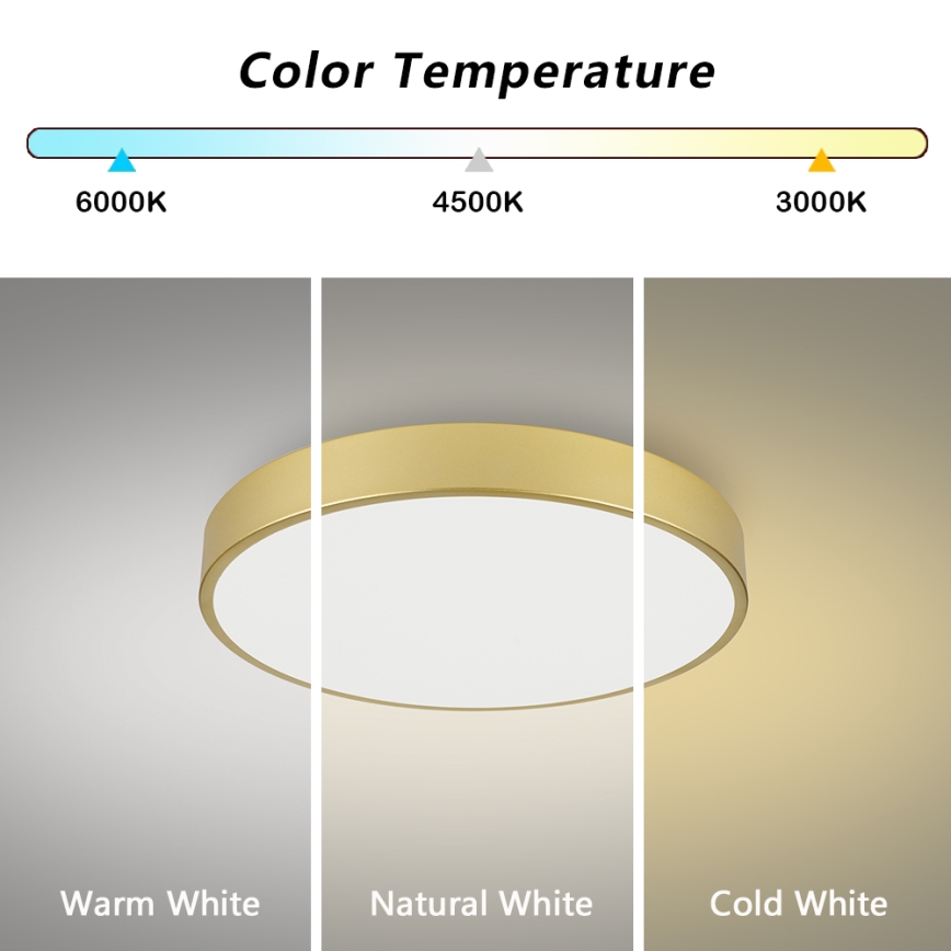 Brilagi - LED laelamp POOL LED/60W/230V 3000/4000/6000K, läbimõõt 60 cm, kuldne