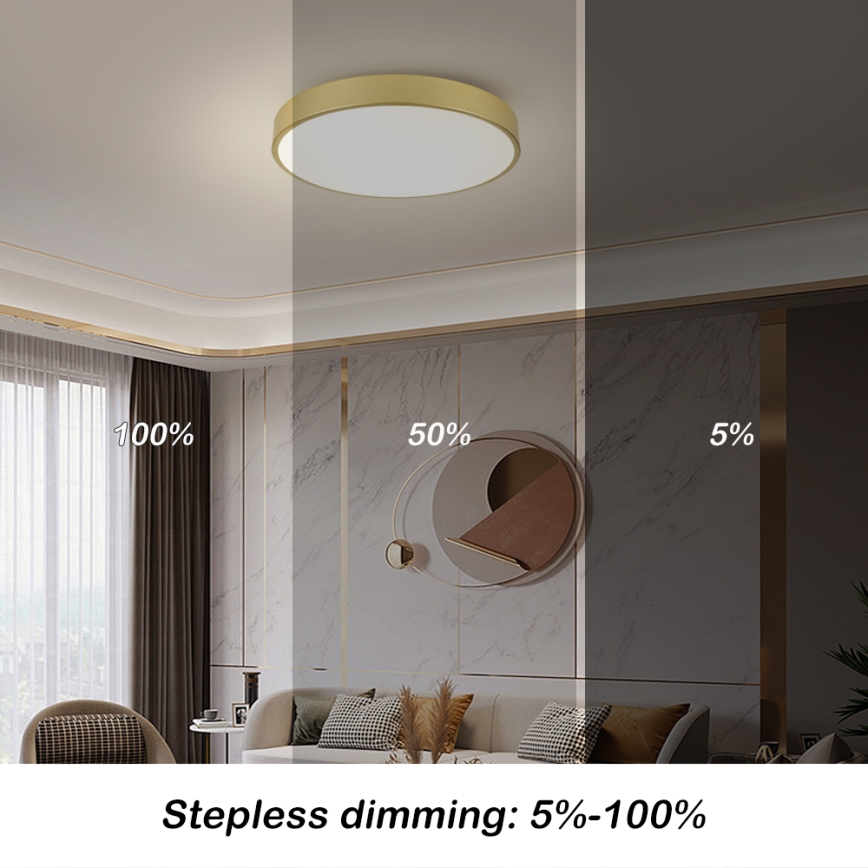 Brilagi - LED laelamp POOL LED/60W/230V 3000/4000/6000K, läbimõõt 60 cm, kuldne