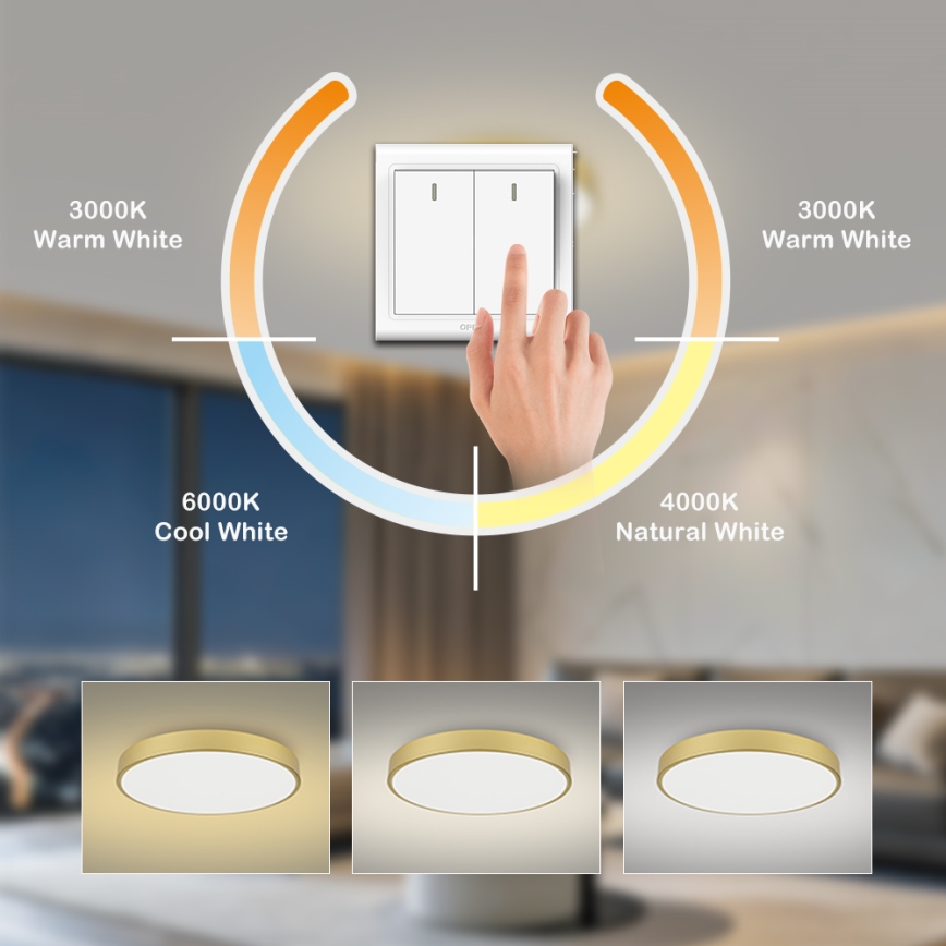 Brilagi - LED laelamp POOL LED/60W/230V 3000/4000/6000K, läbimõõt 60 cm, kuldne