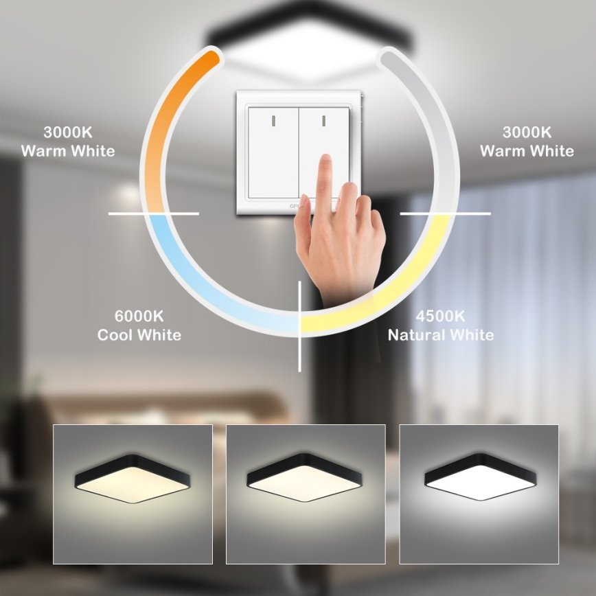 Brilagi - LED laevalgusti POOL SQUARE LED/36W/230V 3000/4500/6000K 40x40 cm must